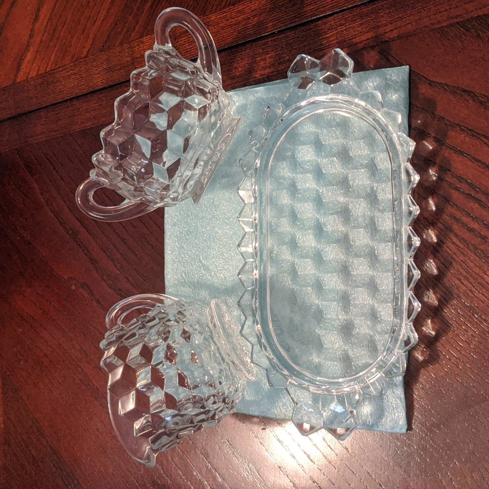 Crystal Coffee Creamer & Sugar Serving Set - Picture 3 of 17